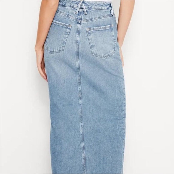 Good American Slit Front Denim Maxi Skirt - Picture 4 of 8